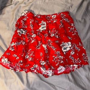 Flowy red skirt